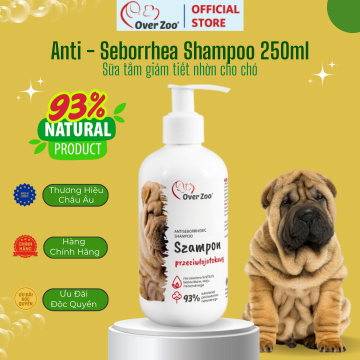 Over Zoo Antiseborrhoeic Shampoo – Sữa tắm kiểm soát nhờn & gàu cho chó 250ml