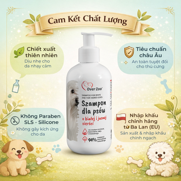 Shampoo For Dogs With White Or Light Coat 250ml - Sữa Tắm Cho Chó Lông Trắng Và Sáng Màu
