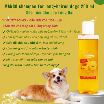 Mango Shampoo For Long Coated Dogs 200ml - Sữa Tắm Cho Chó Lông Vừa & Dài