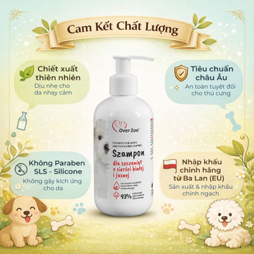 Shampoo for puppies with white or light hair 250ml - Dầu gội dành cho chó con lông trắng hoặc sáng màu